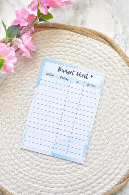 A5 Budget Sheet Blauw