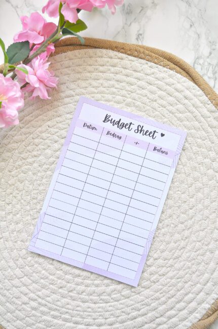 A5 Budget Sheet Paars