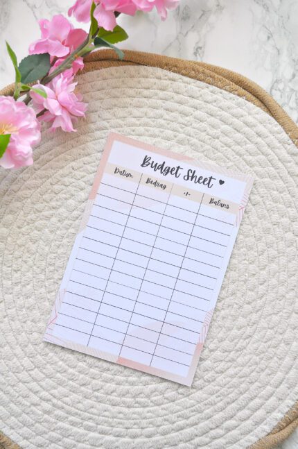 A5 Budget Sheet Beige